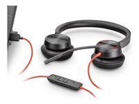 Poly Blackwire C5220 - Blackwire 5200 series - micro-casque - sur-oreille - filaire - Suppresseur de bruit actif - jack 3,5mm, USB-A - noir - Certifié pour Skype for Business, Certifié pour Microsoft Teams, Certifié pour Zoom Rooms, Certifié Avaya, certifié Cisco Jabber 80R97A6